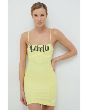 LaBellaMafia sukienka kolor żółty mini dopasowana