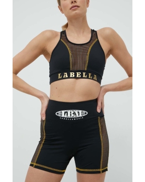 LaBellaMafia szorty treningowe Boxer damskie kolor czarny z nadrukiem high waist